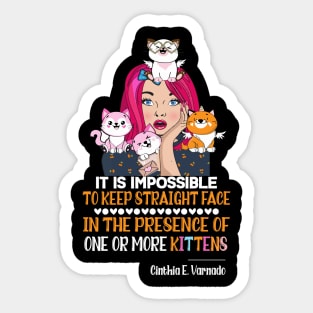 Funny Cat Quote Cute Kitty And Coff eLover Sarcastic Cats Lovers Kitten Gift Sticker